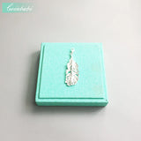 Feather Pendant 925 Sterling Silver Jewelry Lobster Clasp Necklace Bijoux