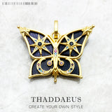 Golden Star & Moon Pendant 925 Sterling Silver Bohemia Gift
