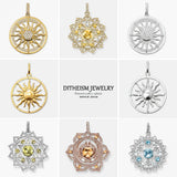 Golden Sun HEART CHAKRA 925 Sterling Silver Zirconia Pendant