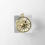 Golden Sun HEART CHAKRA 925 Sterling Silver Zirconia Pendant