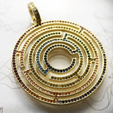 925 Silver Maze Stones Pendant Autumn Jewelry Gift