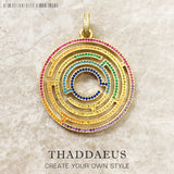 925 Silver Maze Stones Pendant Autumn Jewelry Gift