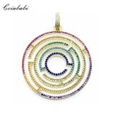 Colorful Stones Pendant Necklace 925 Sterling Silver Women's Jewelry Gift
