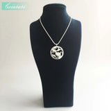 Peony Flower Pendant 925 Sterling Silver Key Chain