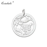 Peony Flower Pendant 925 Sterling Silver Key Chain
