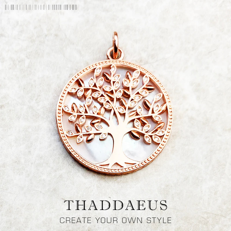 Tree Rose Pendant 925 Silver Jewelry Gift For Women
