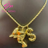 Copper Mermaid Key Necklace with Long Chain