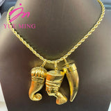 Copper Mermaid Key Necklace with Long Chain