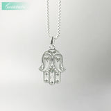 Hand of Fatima 925 Sterling Silver Pendant Necklace