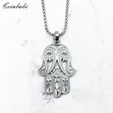 Hand of Fatima 925 Sterling Silver Pendant Necklace