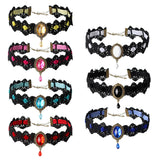 Retro Gothic Lace Choker Sexy Necklace with Clavicle Chain for Mom