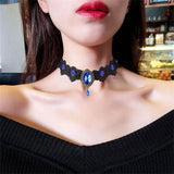 Retro Gothic Lace Choker Sexy Necklace with Clavicle Chain for Mom