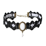 Retro Gothic Lace Choker Sexy Necklace with Clavicle Chain for Mom
