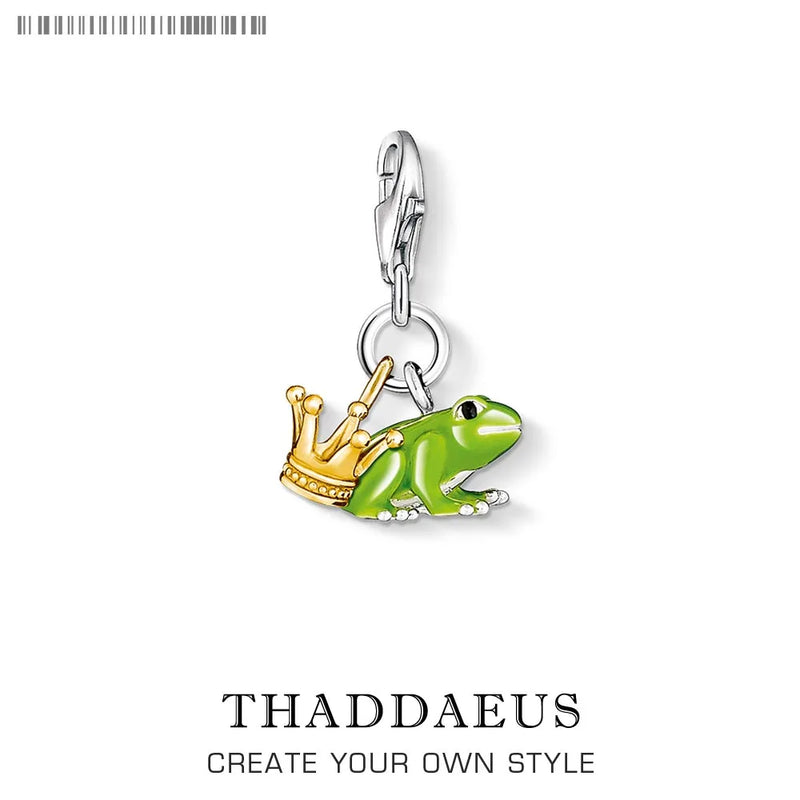 Argent Frog Charm Crown & Animal Pendant