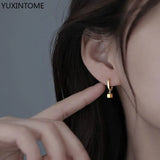 925 Sterling Silver Square Drop Earrings Hoop Style Jewelry