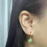Colorful Enamel Orange Starfish Hoop Earring For Women