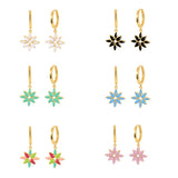 Colorful Enamel Orange Starfish Hoop Earring For Women