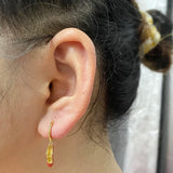 Colorful Enamel Orange Starfish Hoop Earring For Women