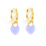 Purple Zircon Cartilage Circle Earrings 18k Gold Plated Drop Earring