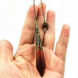 Hexagonal Pendulum Glass Bell Reiki Pendant Amulet Healing Crystal