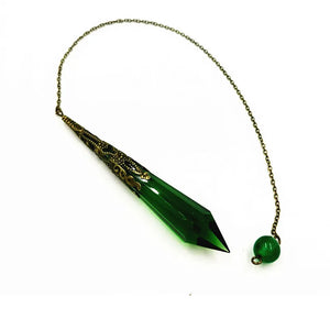 Hexagonal Pendulum Glass Bell Reiki Pendant Amulet Healing Crystal