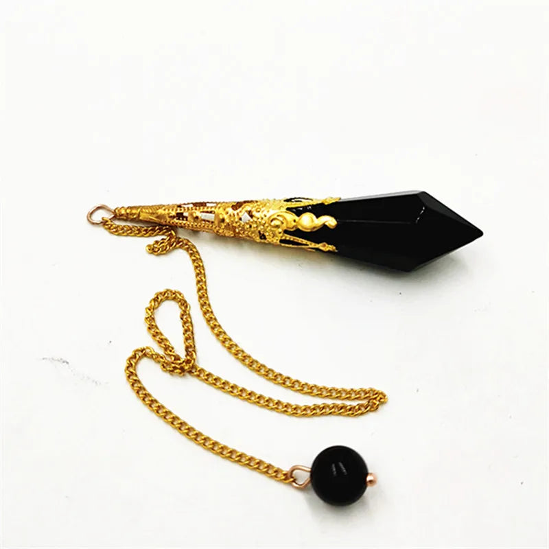 Hexagonal Pendulum Glass Bell Reiki Pendant Amulet Healing Crystal