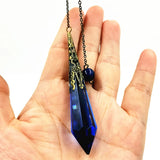 Hexagonal Pendulum Glass Bell Reiki Pendant Amulet Healing Crystal