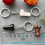 Gemstone Carved Phallus Pendant Healing Crystal Reiki Decor