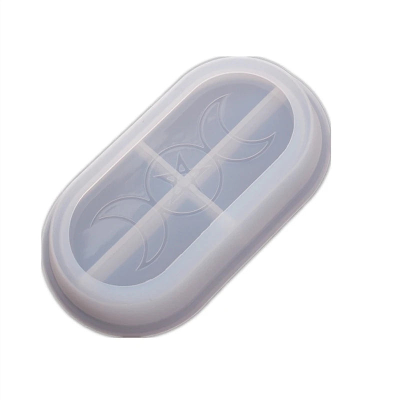 Pentacle Pentagram Dish Mold Triple Moon Goddess Plate Resin DIY Making Tools