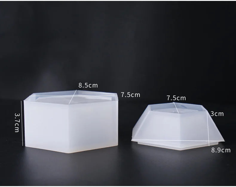 Pentagon Hexagon Storage Box Silicone Mold for Jewelry Making