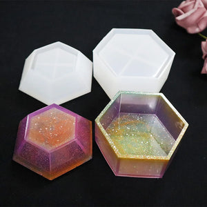 Pentagon Hexagon Storage Box Silicone Mold for Jewelry Making