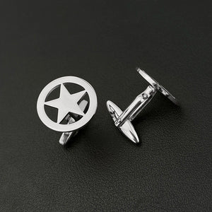 Pentagram Cufflinks Stainless Steel Wedding Star Jewelry