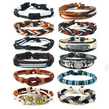 Men's Stainless Steel and Leather Bracelet