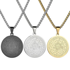 Seven Archangel Amulet Protection Necklace Stainless Steel