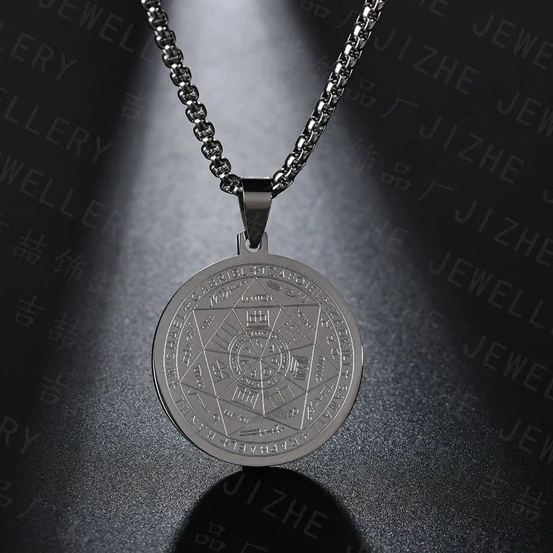 Seven Archangel Amulet Protection Necklace Stainless Steel