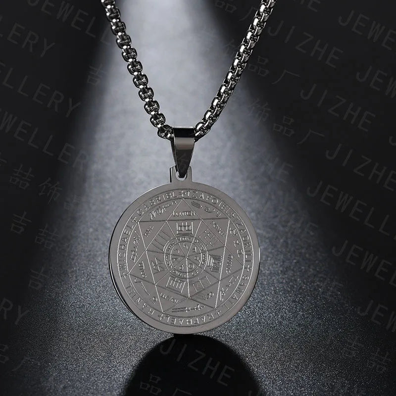 Seven Archangel Amulet Protection Necklace Stainless Steel