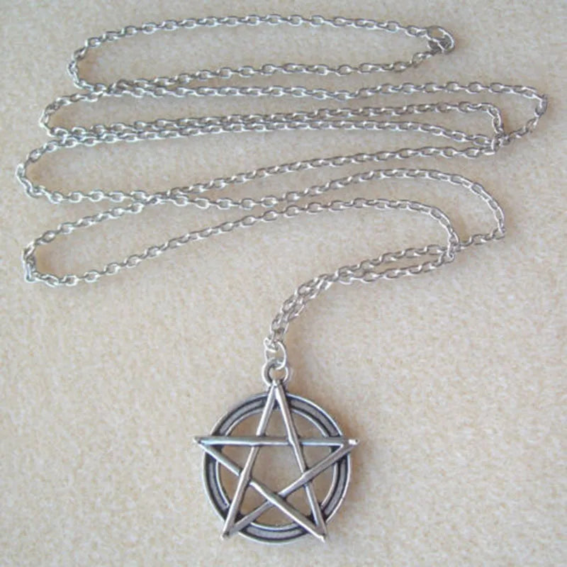 Pentagram Pentacle Star Pendant Necklace Goth Vintage Jewelry
