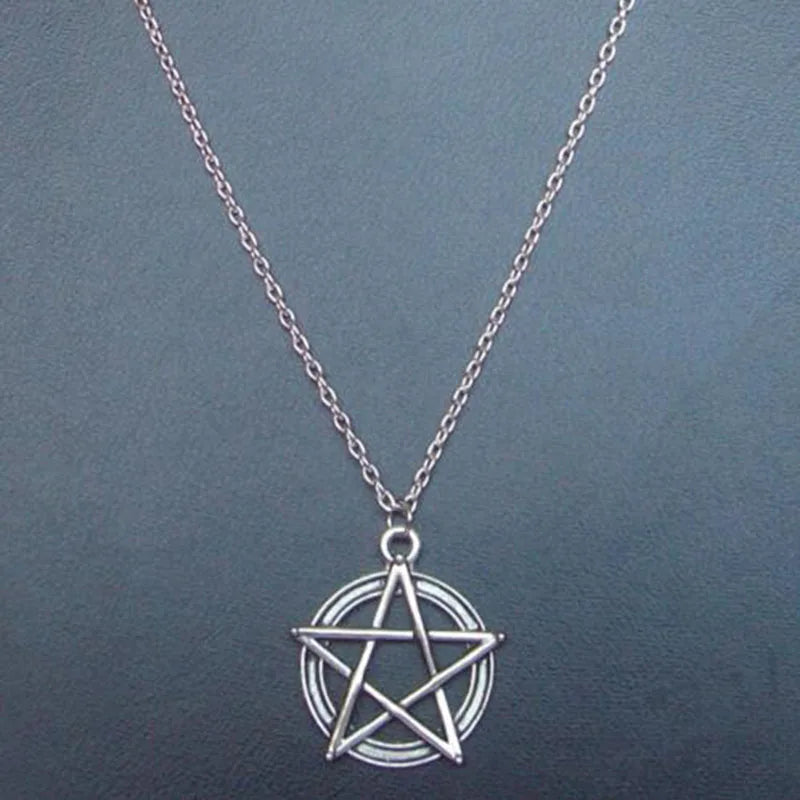 Pentagram Pentacle Star Pendant Necklace Goth Vintage Jewelry