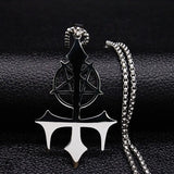 Satan Fork Stainless Steel Necklace Men Christmas Gift