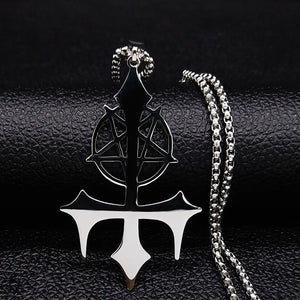 Satan Fork Stainless Steel Necklace Men Christmas Gift