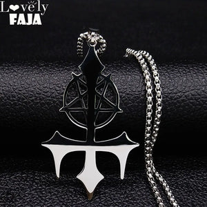 Satan Fork Stainless Steel Necklace Men Christmas Gift