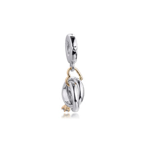 Wedding Rings Dangle Charm for Bracelets S925 Sterling Silver