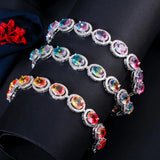 Pera Rainbow CZ Tennis Bracelet for Women B196