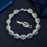 Pera Rainbow CZ Tennis Bracelet for Women B196