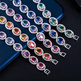 Pera Rainbow CZ Tennis Bracelet for Women B196