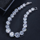Pera Women Chain Link Bracelets with Cubic Zirconia Inlay Jewelry for Party Gift