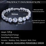 Pera Women Chain Link Bracelets with Cubic Zirconia Inlay Jewelry for Party Gift