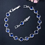 Big Cubic Zirconia Stone Heart Shape Red Bracelets Bangle for Ladies