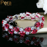 Pera 7 Colors Round And Oval Red CZ Stone Women Bracelets Bangles