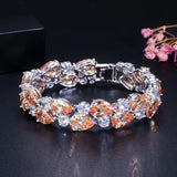 Pera 7 Colors Round And Oval Red CZ Stone Women Bracelets Bangles